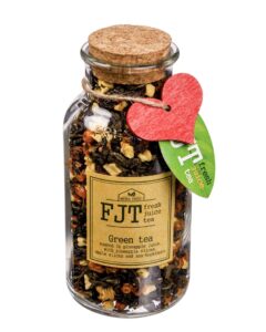 FJT roheline tee ananassi- ja astelpajutükkidega klaaspurgis, puidust korgiga