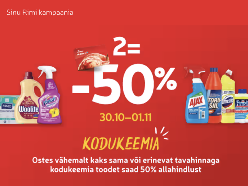 Kodukeemia superpakkumine 2=-50%