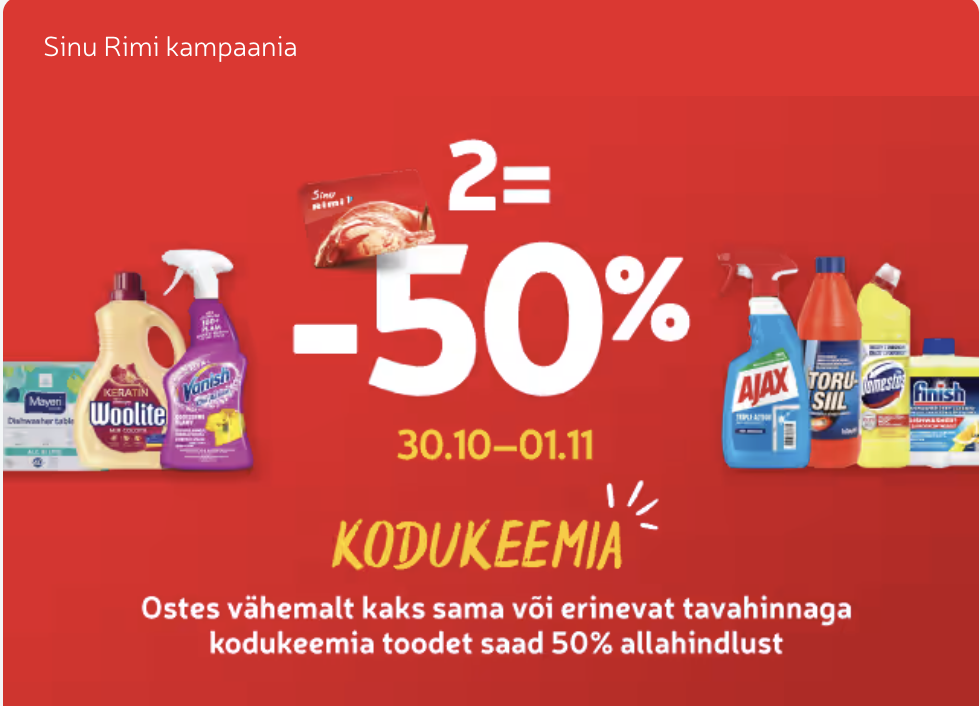 Kodukeemia superpakkumine 2=-50%