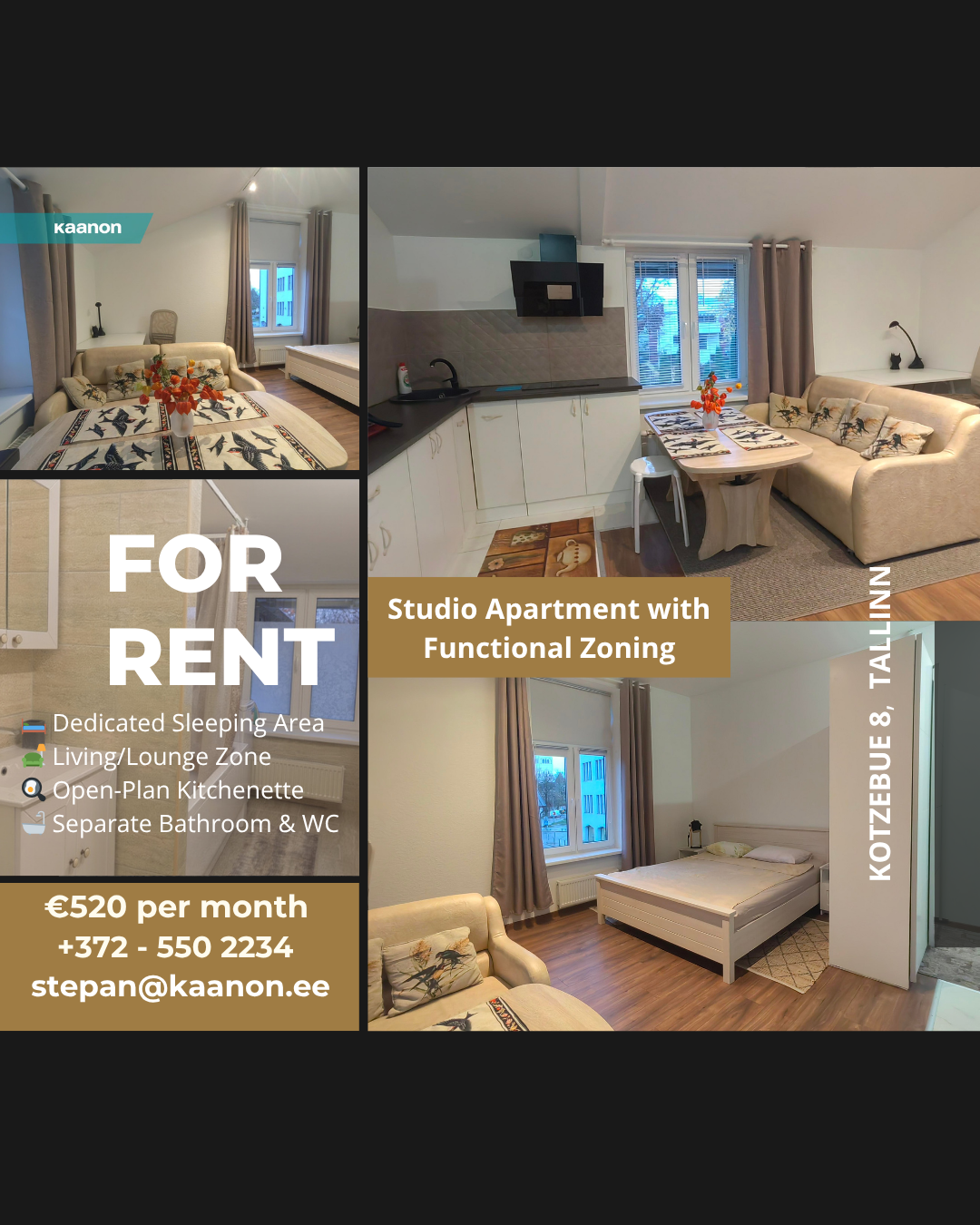 Hubane 1-toaline korter Kalamajas – otse EKA vastas ja Vanalinna lähedal!