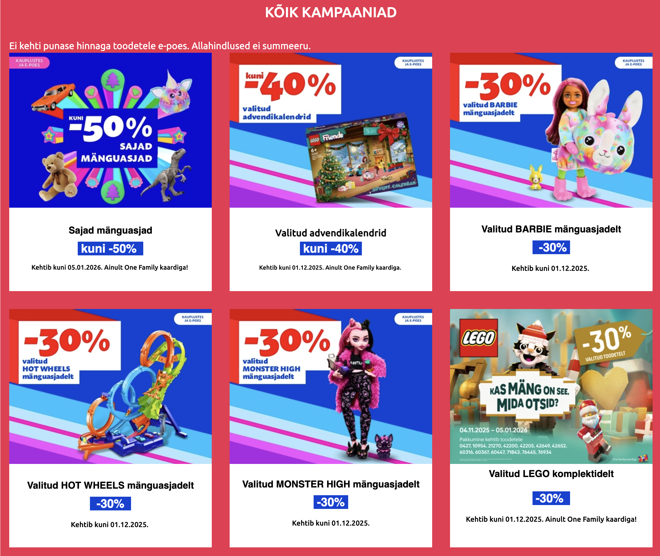 Juku keskuse pakkumised