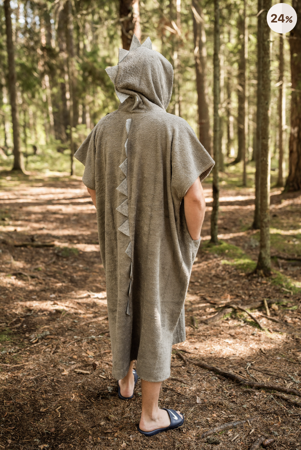 Puuvillafroteest poncho täiskasvanutele Draakon