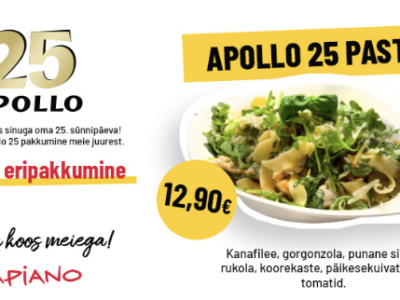 Apollo peab koos sinuga oma 25. sünnipäeva!